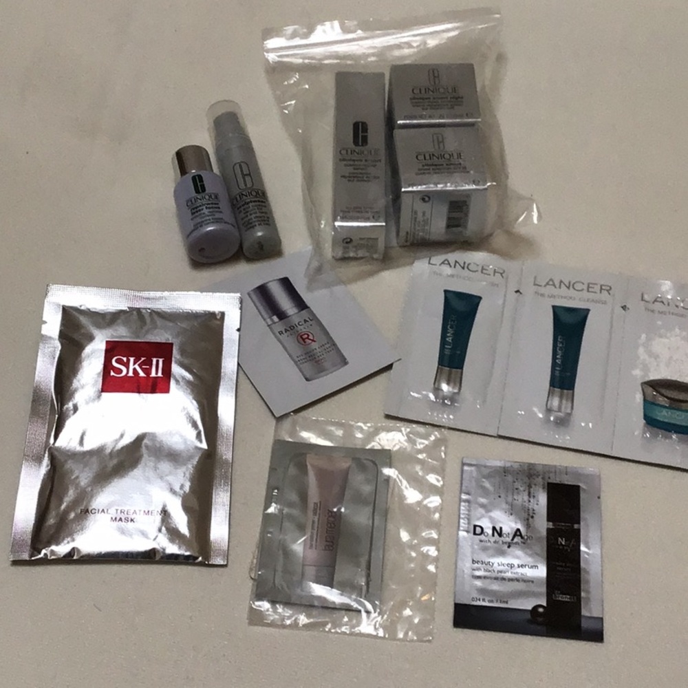 SK-II, Clinique, and other skin care samples